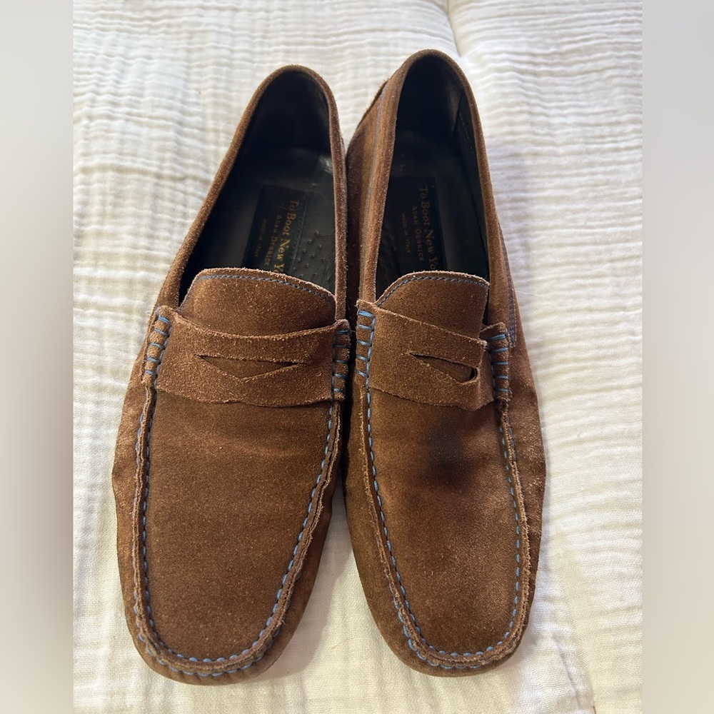 To Boot New York Adam Derrick Suede Penny Driver Loafers Size 10